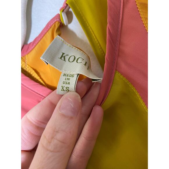 Koch Pink Orange Yellow Flutter Sleeve Blouse Sz XS - Picture 3 of 3